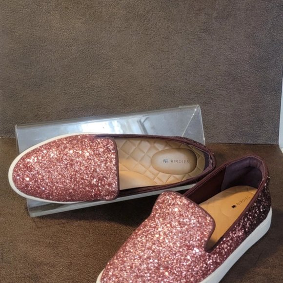 Birdies Special Edition "The Swift" Pink Rose Sparkle Slip On Sneakers - Picture 9 of 13